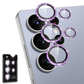 Avocase for Samsung Galaxy S25 Ultra Camera Lens Protector, Individual Metal Ring Tempered Glass Lens Cover, [Strong Adsorption] Scratch Resistant Ultra-Thin HD Clear Lens Cover, 1 Set-Purple Sparkly