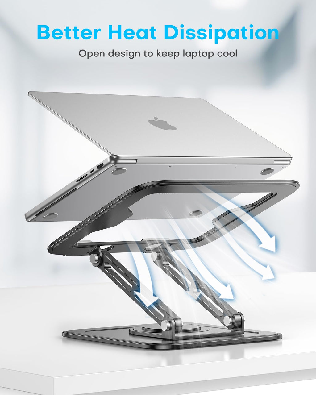 LOXP Adjustable Laptop Stand, Computer Stand with 360 Rotating Base