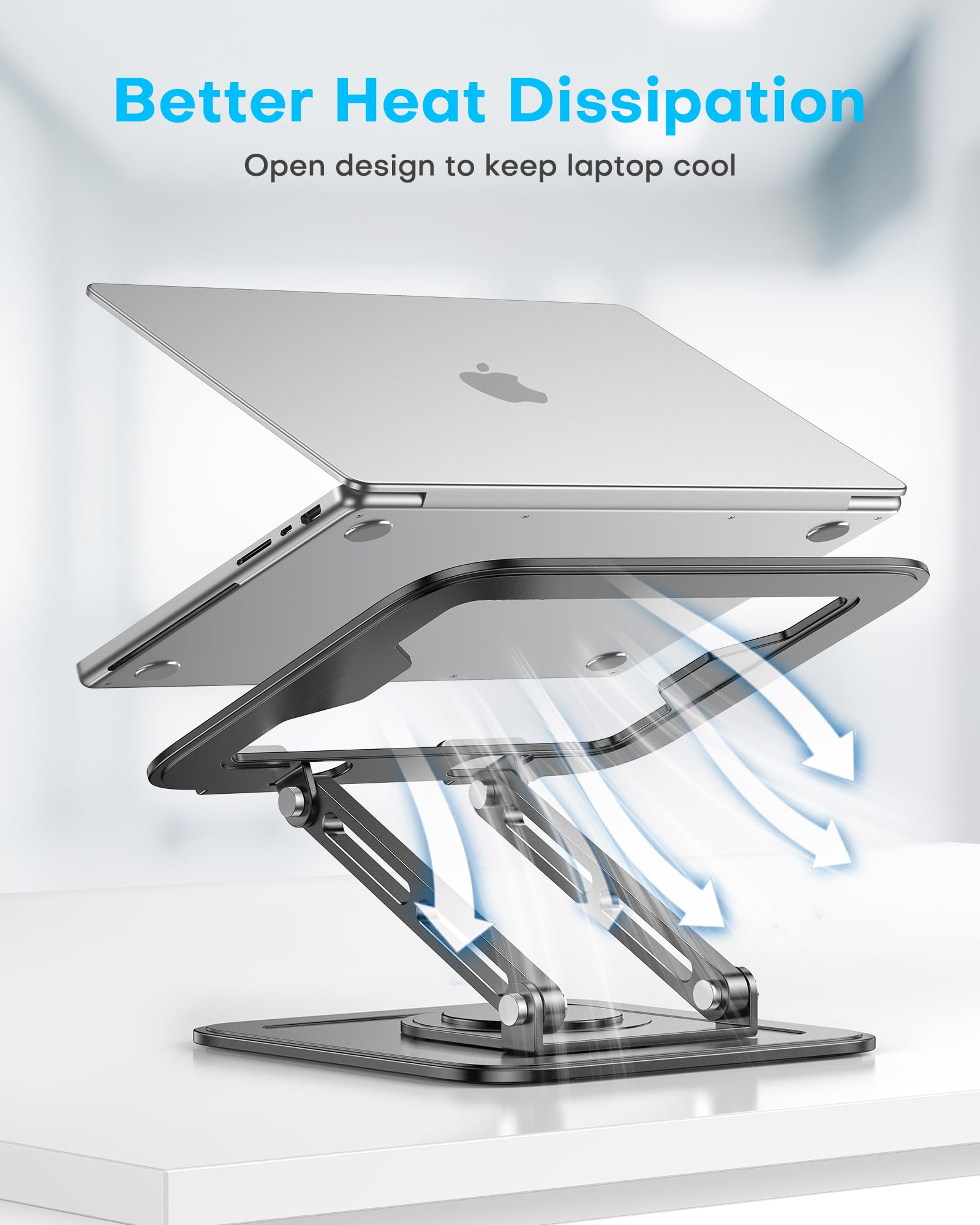 LOXP Adjustable Laptop Stand, Computer Stand with 360 Rotating Base