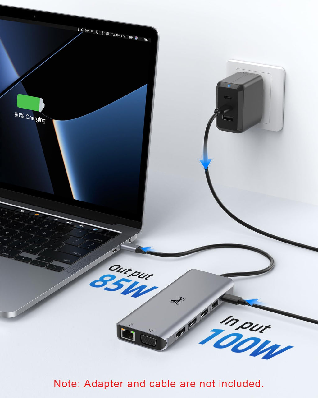13-in-1 Docking Station to 4 Monitors, LIONWEI USB C Hub for Laptop Mac