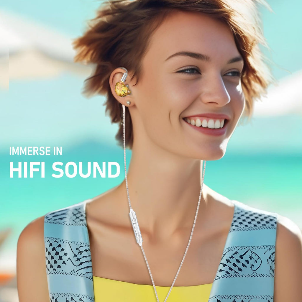 Audiovance Vibes 202 HiFi Wired Earbuds, IEM in Ear Monitor Headphones