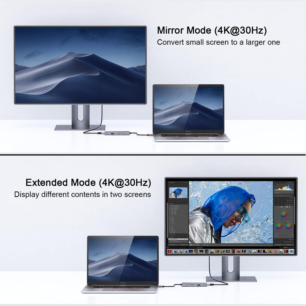 USB Docking Station,QGeeM Triple Monitor DisplayLink Docking Station for Laptop with HDMI,VGA,100W PD Charging,Gigabit Ethernet,SD/TF Reader,5 USB Ports,Compatible with MacBook,Dell,HP,Lenovo