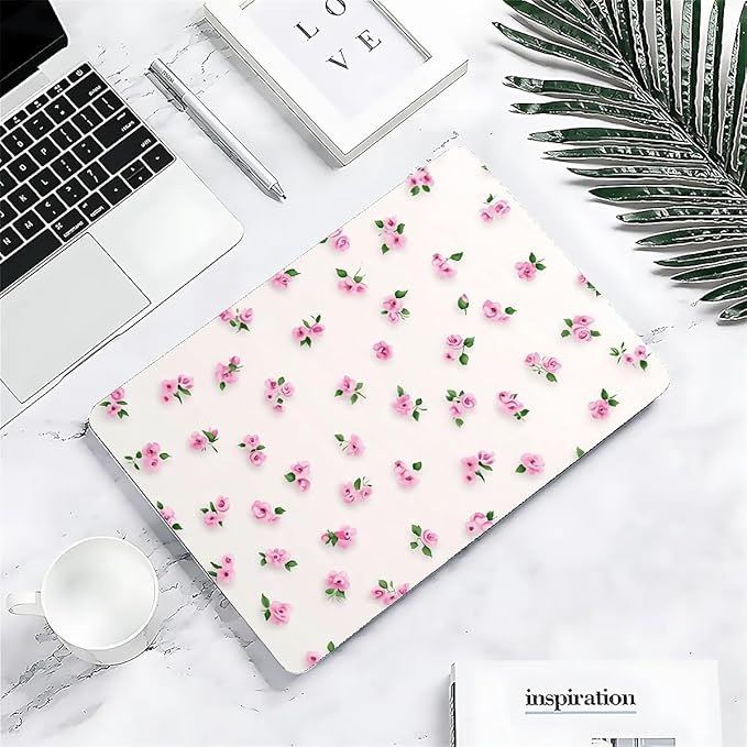 Compatible with MacBook Air 13.3 13.6 Inch Case 2022 2021 2020 2019 Plastic Hard Shell Case Cover,13.3 Pro(A1706/A1708/A1989/A2159/A2289/A2338), Pink Rose