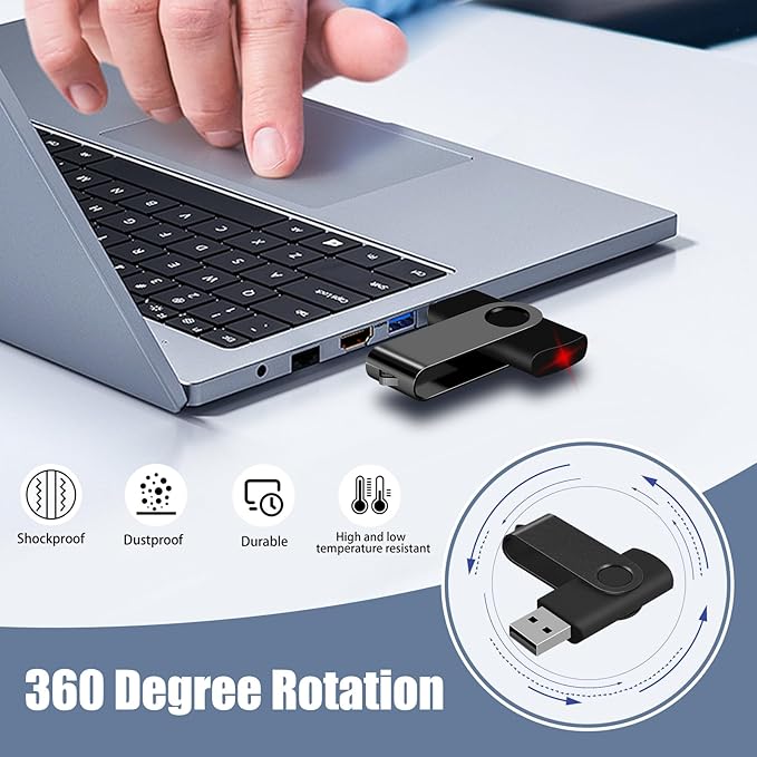 EASTBULL USB Flash Drive Bulk 1GB 200 Pack with Lanyards USB 2.0 Thumb Drive Bulk Memory Stick Swivel Pen Drive for Storage and Backup 1GB 200 Pack