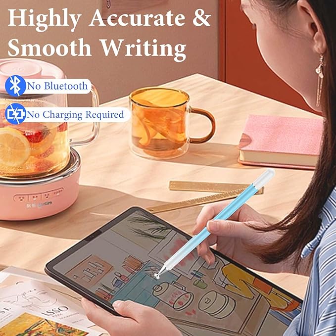 Stylus Pens for Touch Screens, 2 Pcs 2-in-1 Lightweight Magnetic iPad Pen