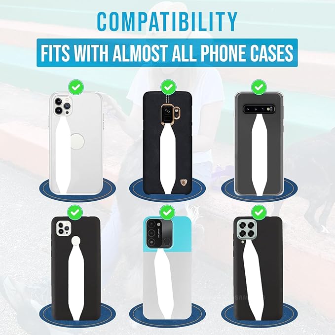 Phone Grip Strap - Pack of 2 Reversible Finger Holder for Phone Back, Customizable Anti-Slip Design, Wireless Charging Compatible Detachable Holder for iPhone - Brown & Black Cows