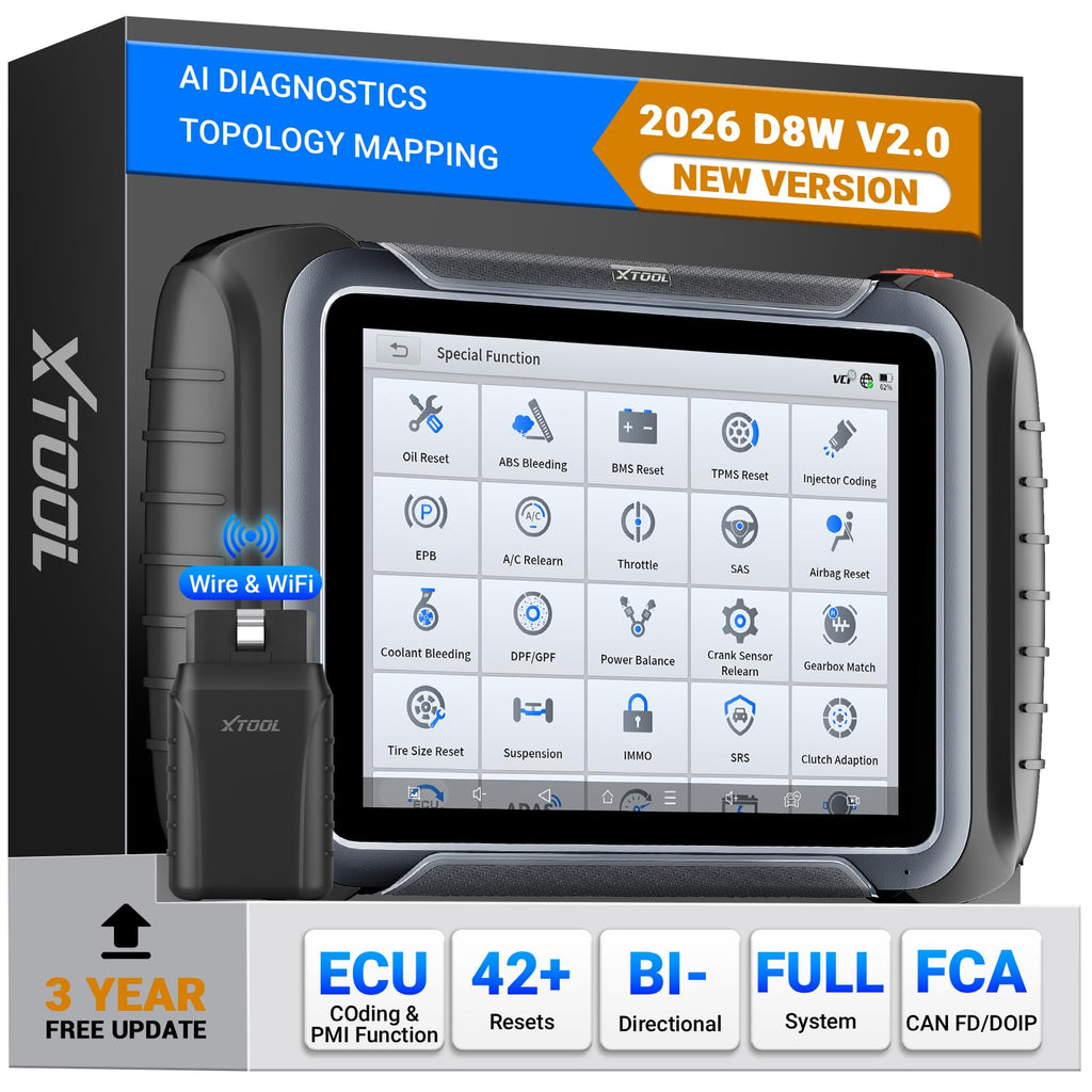XTOOL D8W AI-Assisted Bidirectional Scan Tool with Topology Mapping