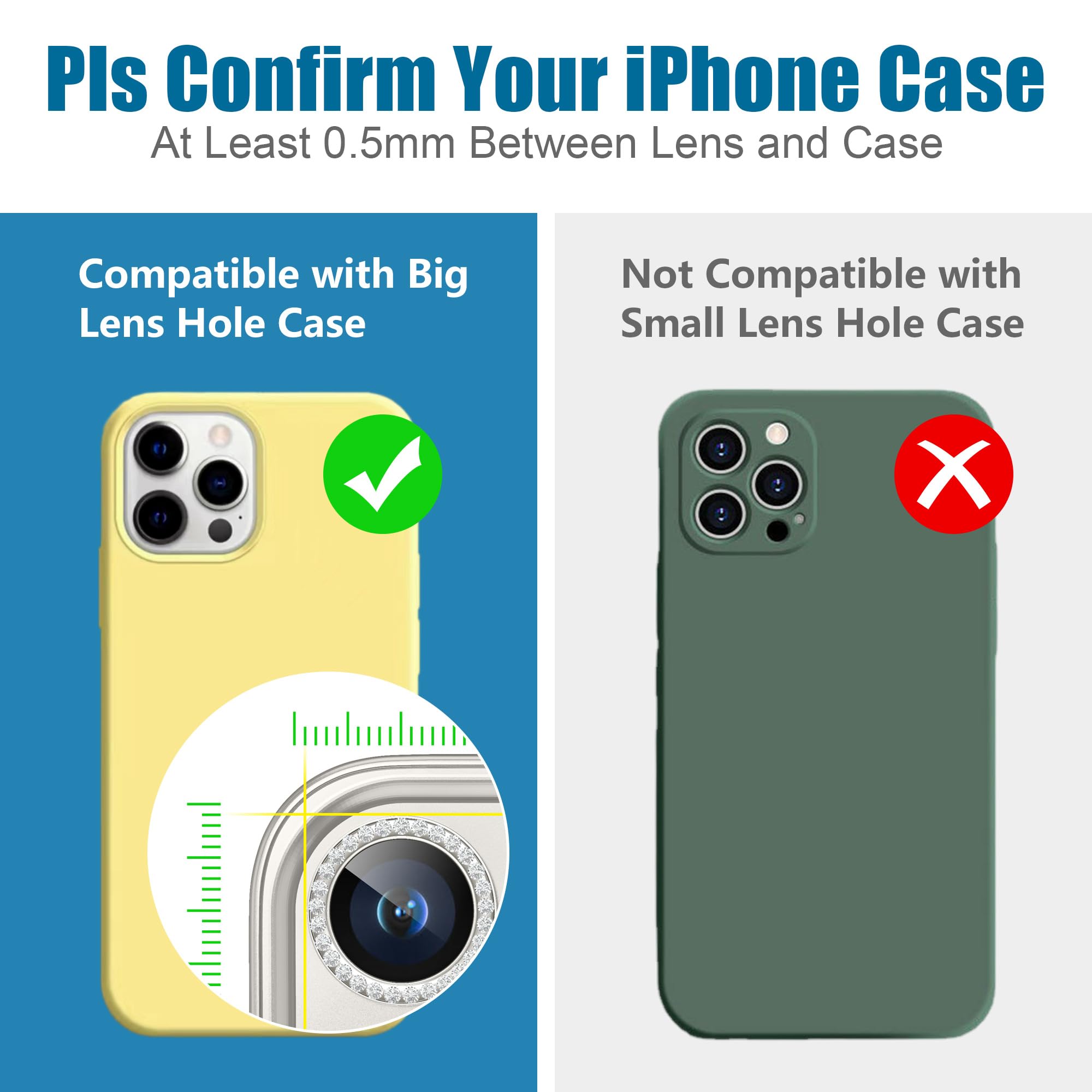 AGVEE 3+3 6 Pack for iPhone 15 Pro & Max Camera Lens Protector Cover