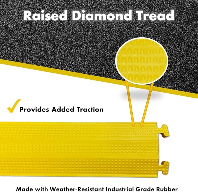 Kable Kontrol Drop Over Floor Cord Cover – 60” Inch Long 1 Channel Cable or Wire Protector – 270 Pcs Bulk Pack - Rubber Ramp for Indoor and Outdoor Use – Gray