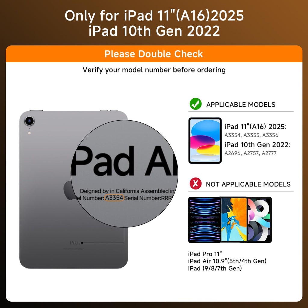 Transparent Case with Keyboard for iPad 11th Gen 11 Inch.(A16, 2025) & 2022 iPad 10th Gen 10.9 Inch,7-Color Backlit,Wireless Keyboard, 360°Rotating,with trackpad,Pencil Holder,with Shortcuts,black