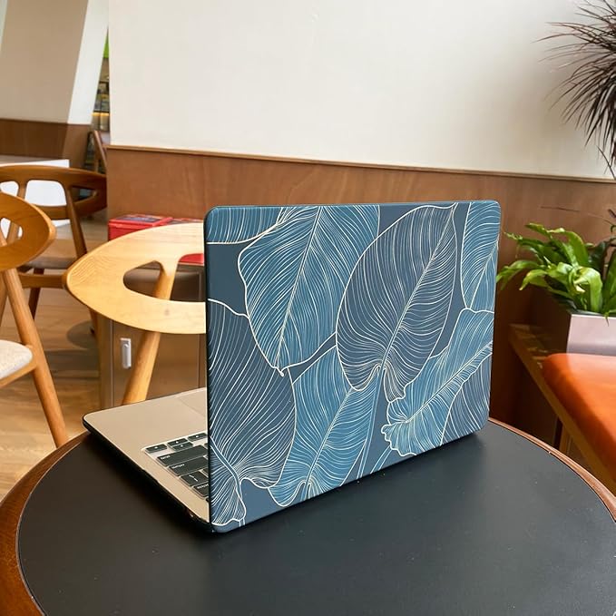 Teryeefi Pattern Case for MacBook Pro 14 inch Case 2025-2021 M4 M3 M2 M1 Pro/Max, Fit Model A3401 A3112 A2992 A2918 A2779 A2442 Protective Hard Shell +Keyboard Cover+Screen Protector - Green Leaf