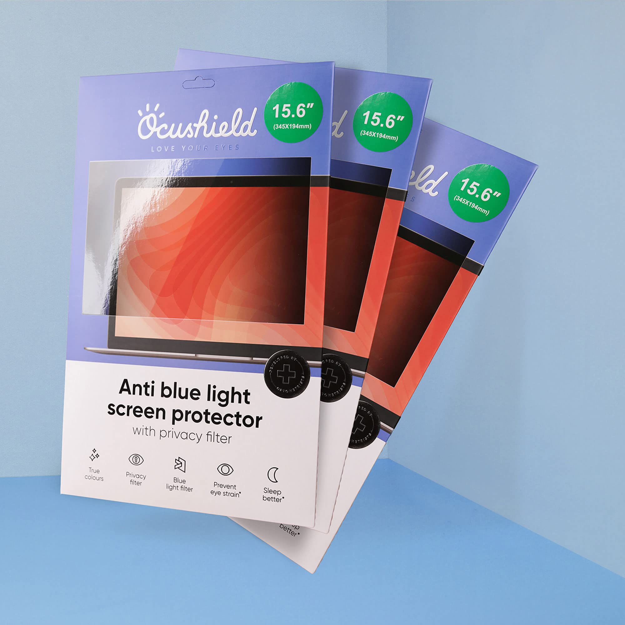 Ocushield 12.1” (16:10) Premium Anti Blue Light Screen Protector with Privacy Filter for Laptop - Blue Light Blocking for Eyes - Anti-Glare Film (261 x 164 mm)