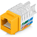 Everest 45° Angled RJ45 Cat6 Keystone Jacks 50-Pack in Yellow - Slim Profile Female RJ45 Connectors - Cat 6 Keystone Jack - Compatible with 45° Angled Speed Termination Tool - 45Term (B0BL3GS7ZY)
