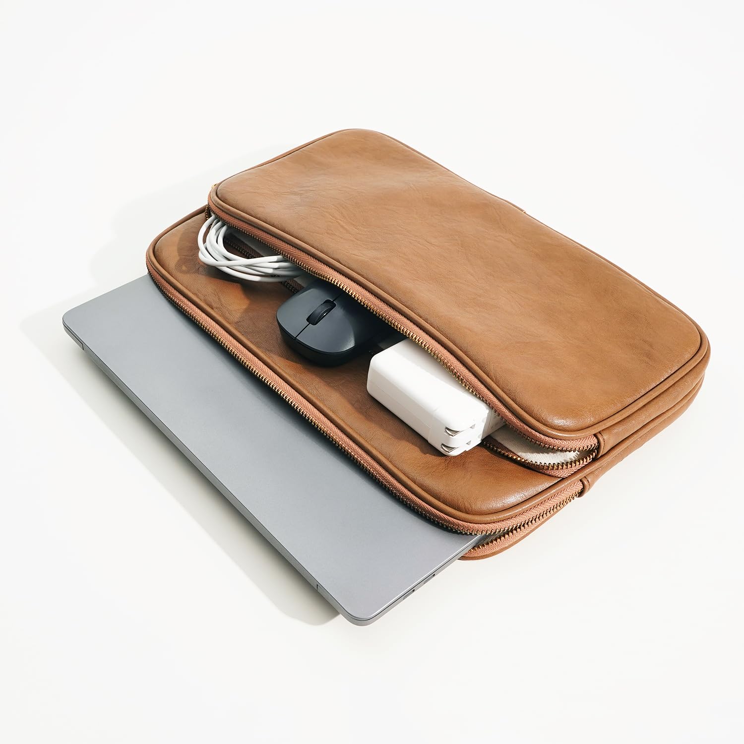 Benfan Laptop Sleeve Bag 14 Inch Compatible with MacBook Pro 14, MacBook Air 13, Surface Pro 9, Surface Laptop Studio Color Brown