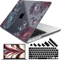 DONGKE for M4 MacBook Pro 16 Inch Case 2024 2023 2021 A3403 A3186 M3 A2991 M2 A2780 M1 A2485 Pro/Max Chip, Plastic Hard Shell Case & Keyboard Cover for Mac Pro 16 with Touch ID, Dahlia Flowers