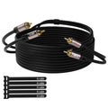 RCA Cable 75FT, 2RCA Male to 2RCA Male Stereo Audio Cable,【Oxygen-Free Copper, Hi-Fi Sound, Double Shielded】 2 RCA Car Audio Subwoofer Cord for Home Theater, HDTV, Amplifier, Hi-Fi System, Speaker