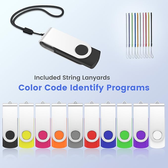 ABLAZE 1GB USB Flash Drive 100 Pack, USB 2.0 Thumb Drives Bulk Memory Sticks Pendrives 100PCS (Mixcolors)
