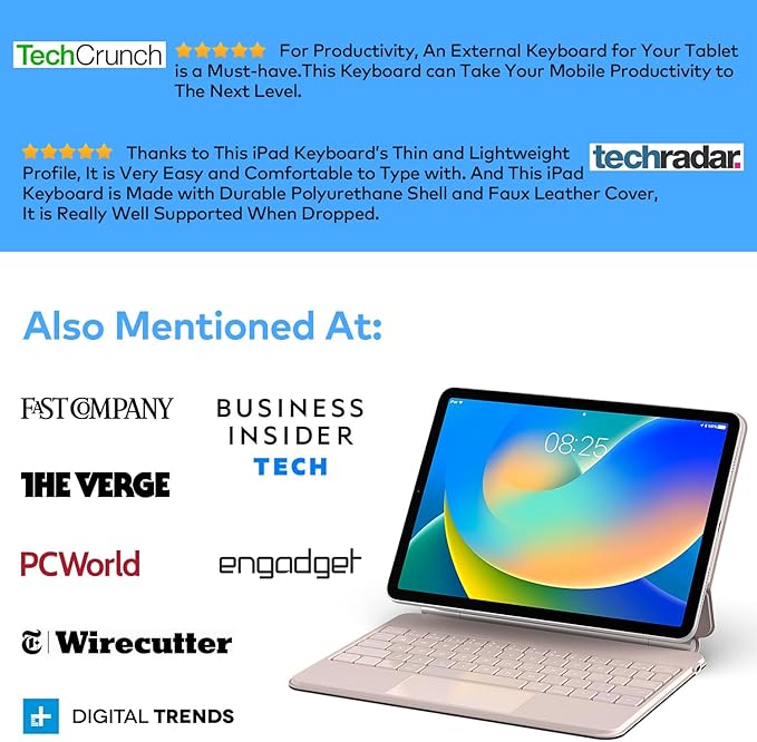 Keyboard Case for iPad 10th Generation 2022 & 11th (A16, 2025) – Magic-Style Keyboard with Multi-Touch Trackpad – Floating Cantilever Stand – Magnetic Case for iPad 10.9 inch 10th / 11th Gen.