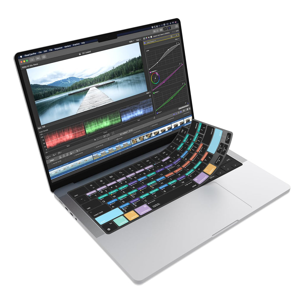 JCPal Final Cut Pro Shortcut Guide Keyboard Cover for MacBook Pro/Air/Neo