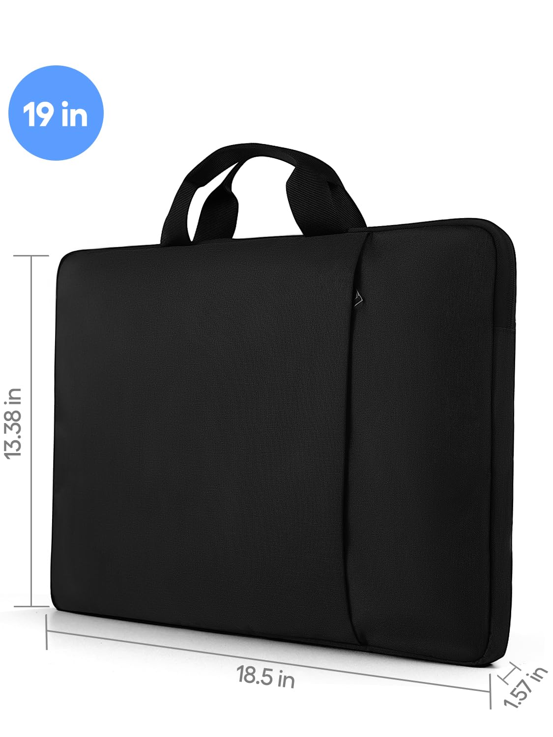 EVICIV Laptop Sleeve Case 19 inch, 360° Protective Handbags Portable Computer Cover Bag with Pocket Zipper for 17-19 inch Portable Monitor Laptop Notebook PC Books (Black)
