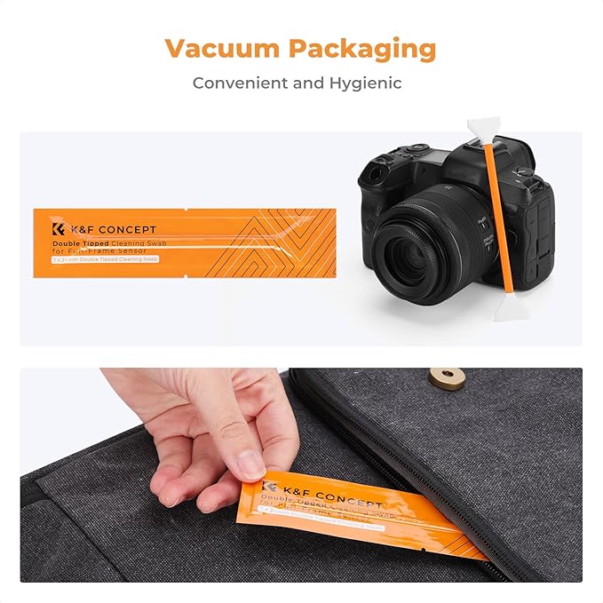 K&F Concept Professional Full Frame Sensor Cleaning Kit, Digital Camera Lens Cleaner Kit - 20ml Sensor Cleaner & 10 X 24mm Double-Tipped Full Frame Sensor Cleaning Swabs