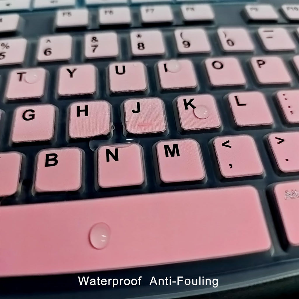 for Logitech K200 K260 K270 Keyboard Skin，Stain-Resistant（Gradient Pink）