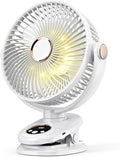 iNeibo 10000mAh Portable Clip on Fan, 90° Oscillating Fan, 8 Inch Rechargeable Battery Operated Desk Fan, Strong Airflow, 5 Speeds, Sturdy Clamp for Golf Cart Home Office Outdoor Travel (White)