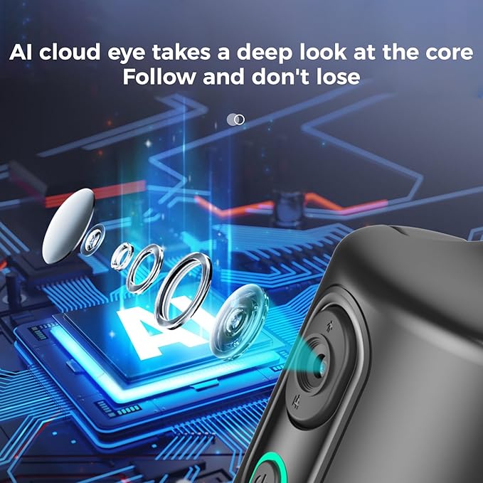 Auto Face Tracking Phone Holder,No App Required,360° Rotation Phone Camera Stand with Remote and Gesture Control, Smart Shooting Tripod for Vlog/TIK Tok Live Streaming YouTube Video Recording