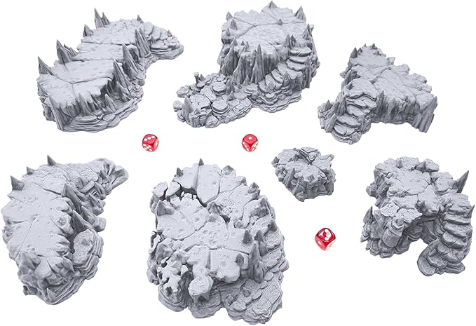 EnderToys Raised Caverns by Printable Scenery, 3D Printed Tabletop RPG Scenery and Wargame Terrain 28mm Miniatures