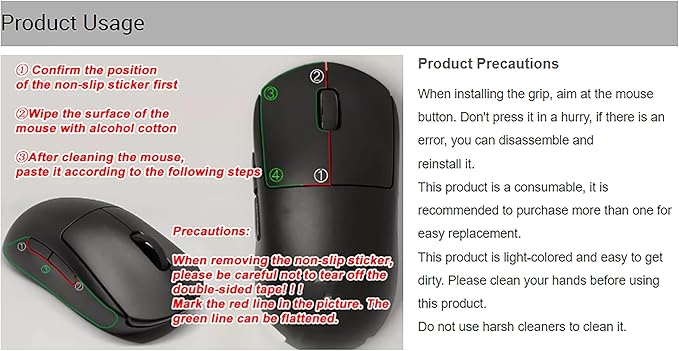 Grip Tape for Lamzu Atlantis Maya - Anti-Slip,Enhanced Control, Sweat Resistance,Improves FPS Gaming Grip & Mouse Protection [Pre-Cut] Blood X