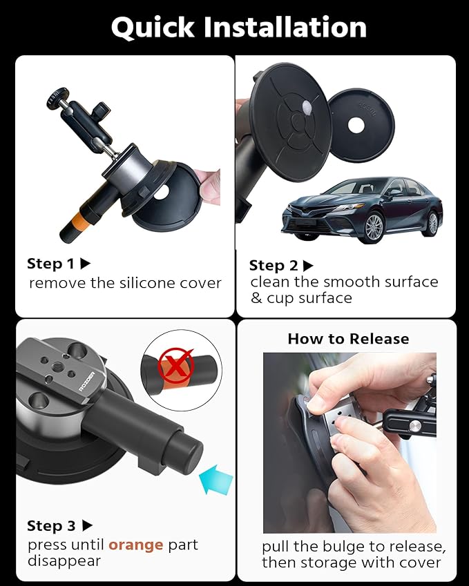 3" Suction Cup Mount Kit for Action Cams/Phone/360 Camera/DSLR Comes with Adapter for GoPro, Phone Clip, 3.84" Universal Magic Arm