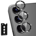 Avocase for Samsung Galaxy S25 Plus Camera Lens Protector, Electroplated Matte Back with 9H Tempered Glass Lens Protector, [Strong Adsorption] [Case-Friendly] Metal Ring HD Clear Lens Cover,BlackShiny