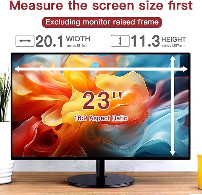 2 Pack 23 Inch Privacy Screen for Computer Monitor 16:9 Aspect Ratio, Eye Protection Anti Glare Computer Screen Cover, Removable Anti-Scratch Computer Screen Privacy Shield for 23'' Widescreen Monitor