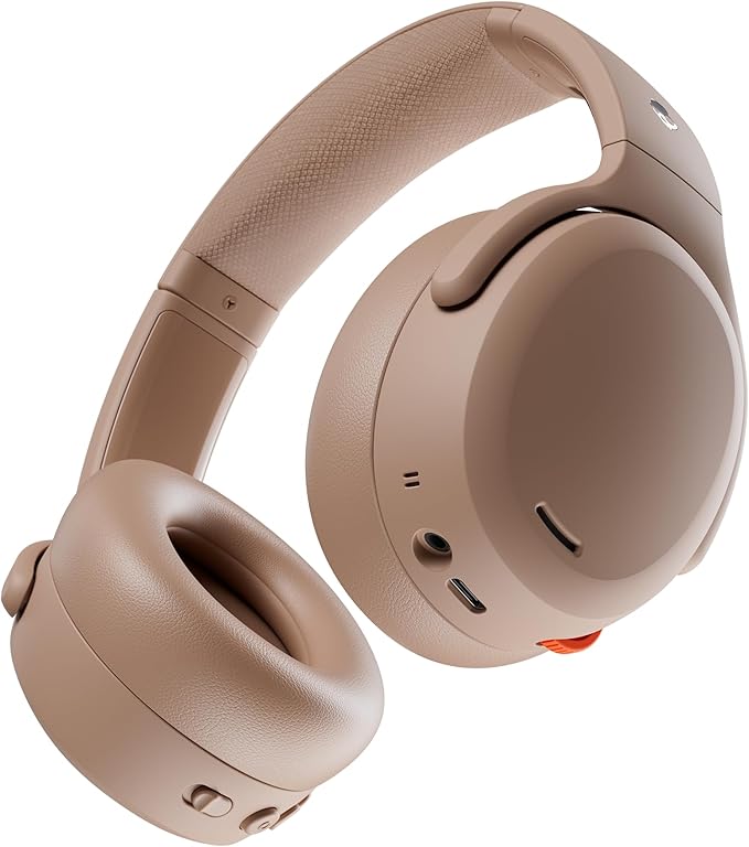 Skullcandy Crusher ANC 2 Wireless Over-Ear Bluetooth Headphones with Multi-Sensory Bass, Active Noise Cancelling, Up to 60 Hours Battery, Microphone for iPhone Android - Primer