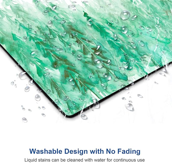 Green Forest Mouse Pad, Watercolor Trees Mouse Pad, Gaming Mouse Mat Square Waterproof Mouse Pad Non-Slip Rubber Base MousePads for Office Home Laptop Travel, Abstract Fog Forest