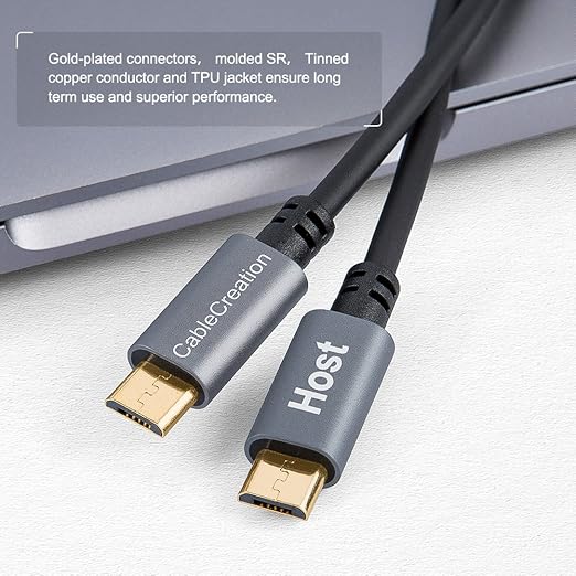 CableCreation Micro USB to Micro USB Coiled Cable 0.56ft to 4ft, Coiled Micro OTG Cable with Gold Plated Connector Aluminium Shell Works for Raspberry Pi Zero, Smart Phones, DJI Remote, Black