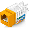 Everest 45° Angled RJ45 Cat6A Keystone Jacks 50-Pack in Yellow - Slim Profile Female RJ45 Connectors - Cat 6A Keystone Jack - Compatible with 45° Angled Speed Termination Tool - 45Term (B0BL3GS7ZY)
