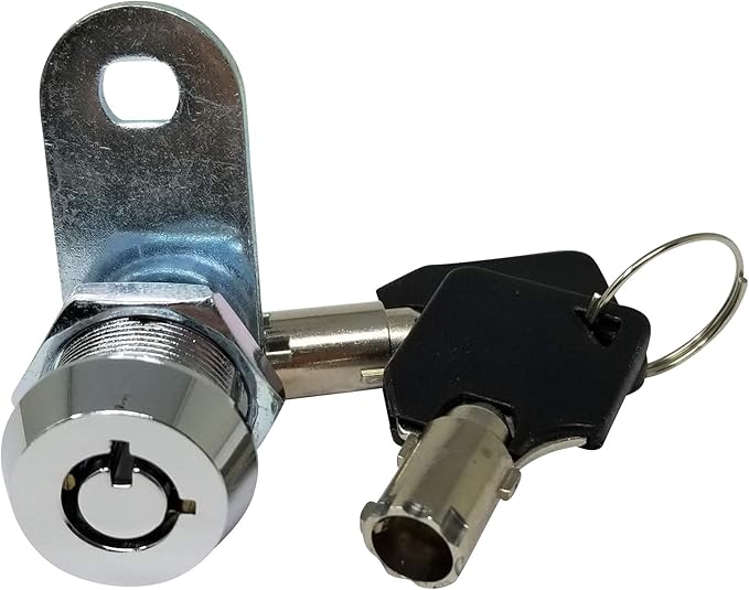 Admiral Locks Tubular Cam Lock, Keyed Alike Removable Key RV Compartment Storage Lock Cabinet Locks (Chrome Pack of 5, 5/8" 90°)