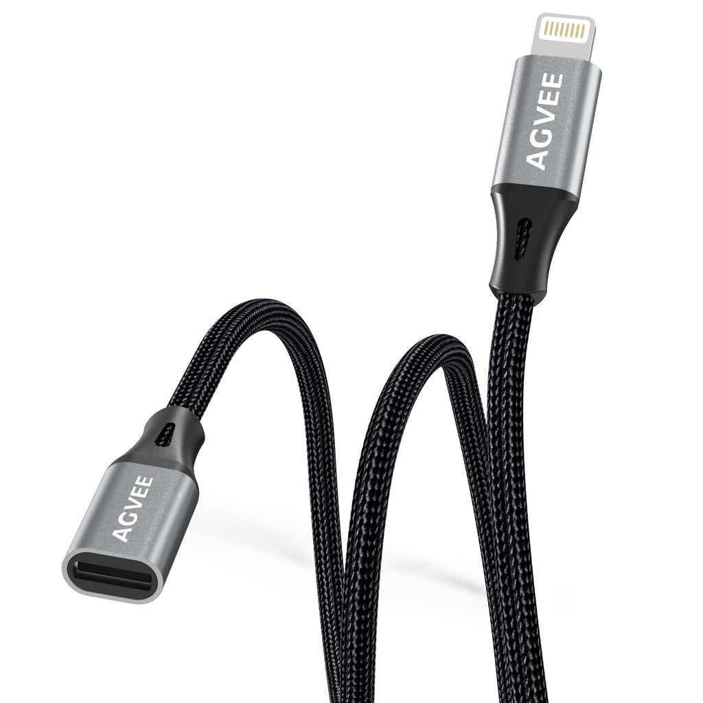 AGVEE 2 Pack 1ft Lightning Extension Cable