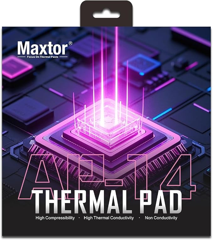 Maxtor Thermal Pad 16.8 W/mK,Thermal Pads for GPU/CPU/LED/Cooler,Excellent Heat Conduction，High Temperature Resistance (120 * 120 * 2.5mm（1pcs）)
