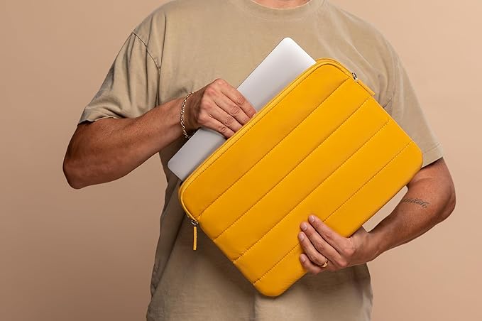 ANECDOTE Laptop Case 13-14 Inch – A Perfect Laptop Sleeve That is Compatible with MacBook Air/Pro and iPad Pro 12.9 – Fits in Your Bag, Made of 100% Nylon with Aesthetic Design (Marigold)