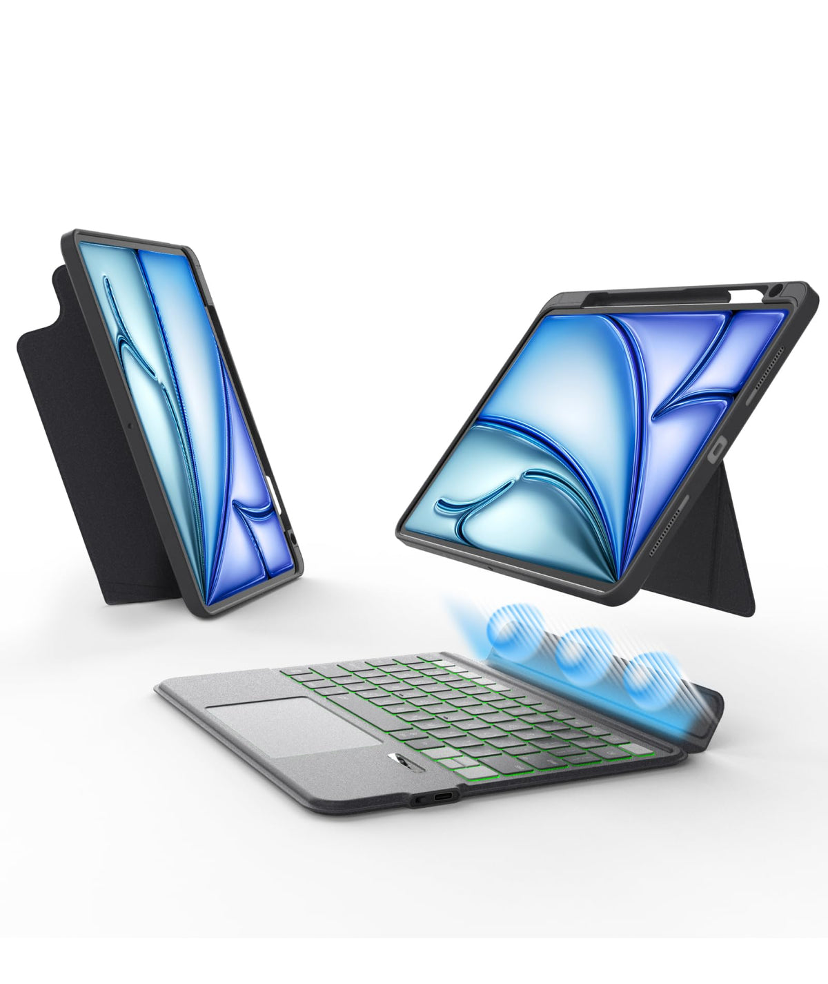 EIP Magnetix Keyboard for iPad Air 11 in M4/M3/M2/5/4, Pro 11-in 1/2/3/4