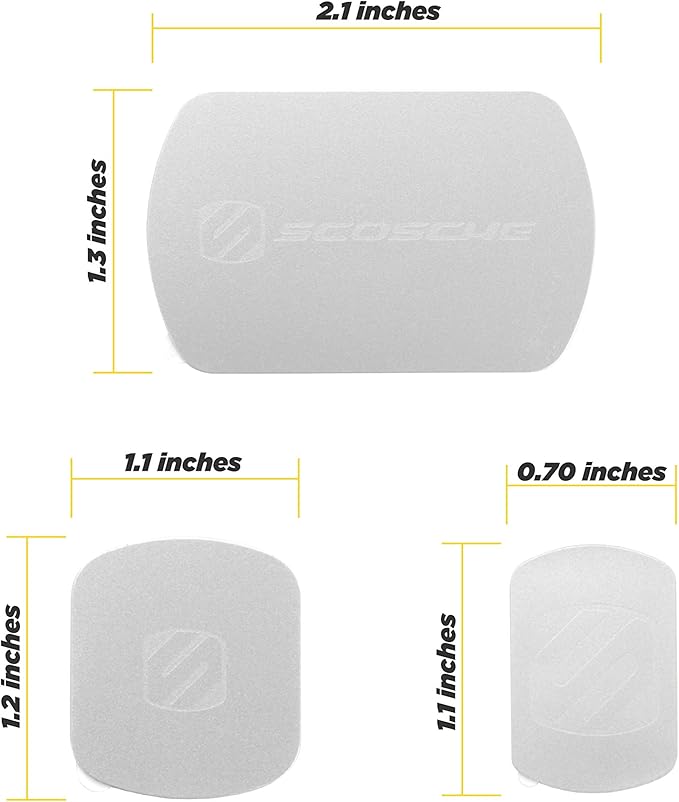 Scosche MAGRKSRI MagicMount Replacement Metal Plate Kit for Phone, Metal Plates for Magnetic Mount Cell Phone Holder for Car, Universal with All Devices and Phone Case, Silver