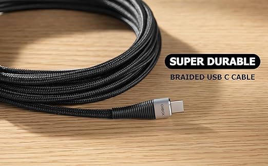 USB C to USB C Cable 6FT 2Pack, 100W Type C Charger Fast Charging Cord Braided, USBC Cable for iPhone 16 15, iPad, Samsung Galaxy, Google Pixel, Moto, TCL, LG Phones