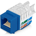 Everest 45° Angled RJ45 Cat6 Keystone Jacks 100-Pack in Blue - Slim Profile Female RJ45 Connectors - Cat 6 Keystone Jack - Compatible with 45° Angled Speed Termination Tool - 45Term (B0BL3GS7ZY)
