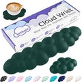 Sushret Cloud Wrist Rest Keyboard, Cloud Keyboard Wrist Pad Set with PU Leather Memory Foam, Cute Arm Rest for Palm Support, PC/Gaming Desk Accessories/Office Setup/Computer Hand Cushion - Dark Green