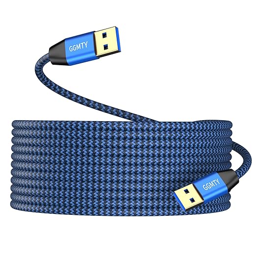 USB to USB Cable 1.5FT,Durable Braidedfor USB 3.0 Male to Male Type A to Type A Cable Data Transfer Compatible with Hard Drive, Laptop, DVD Player, TV, USB 3.0 Hub, Monitor, Camera