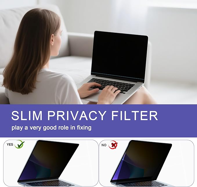 360° Privacy Screen Protector for MacBook Air 15 inch (2023-2025, M2, M3, M4), Privacy Screen Filter Compatible with MacBook Air 15.3 inch, Anti-Spy/Anti Fingerprint/Anti Blue Light/Anti Glare