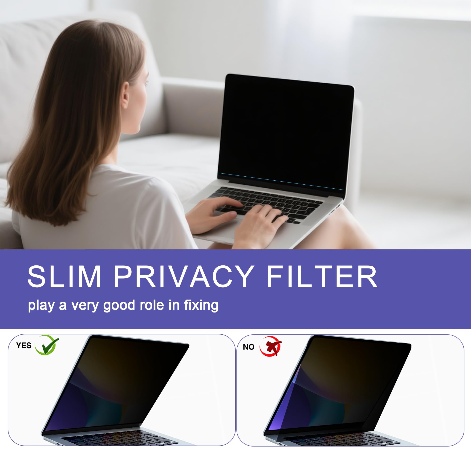 Halloive 360° Privacy Screen Protector for MacBook Pro 16 Inch (2021-2026)