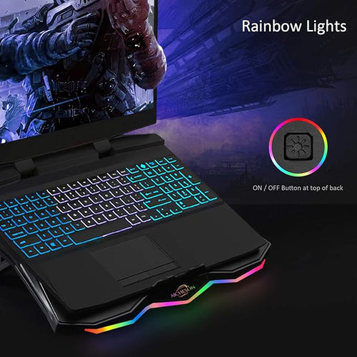 AICHESON RGB Laptop Cooling Pad 8 Fans for 15.6-17.3 Inch PC Notebooks